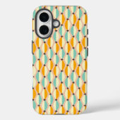 Symmetrical retro pattern with interlocking teal Case-Mate iPhone case (Achterkant)