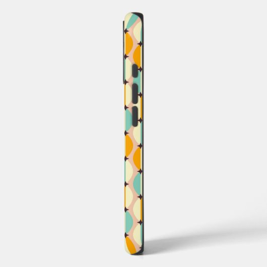 Symmetrical retro pattern with interlocking teal Case-Mate iPhone case (Achterkant / Links)