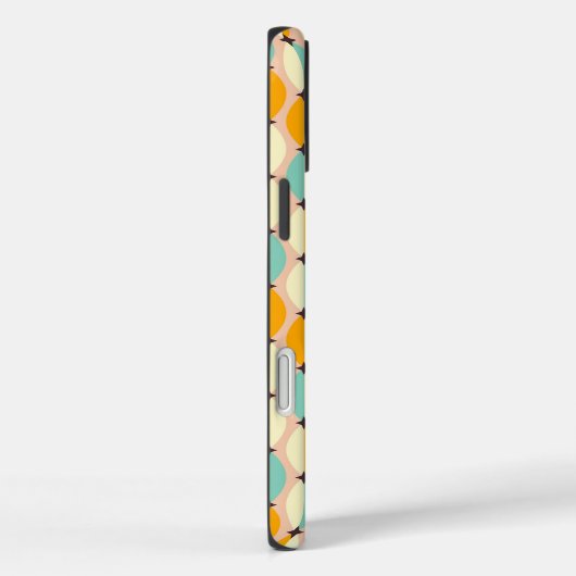 Symmetrical retro pattern with interlocking teal Case-Mate iPhone case (Achterkant / Rechts)