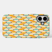 Symmetrical retro pattern with interlocking teal Case-Mate iPhone case (Achterkant (horizontaal))