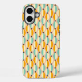 Symmetrical retro pattern with interlocking teal Case-Mate iPhone case (Achterkant)