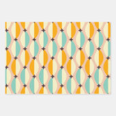 Symmetrical retro pattern with interlocking teal inpakpapier vel (Voorkant)