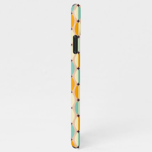 Symmetrical retro pattern with interlocking teal iPhone hoesje (Rechterkant)