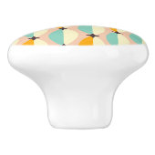 Symmetrical retro pattern with interlocking teal keramische knop (Zijkant)