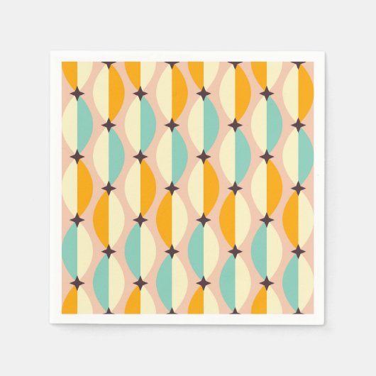 Symmetrical retro pattern with interlocking teal servet (Voorkant)