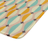 Symmetrical retro pattern with interlocking teal snijplank (Hoek)