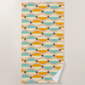 Symmetrical retro pattern with interlocking teal strandlaken (Voorkant)