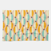 Symmetrical retro pattern with interlocking teal theedoek (Horizontaal)