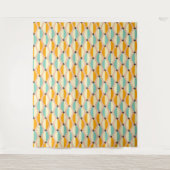 Symmetrical retro pattern with interlocking teal wandkleed (Voorkant)