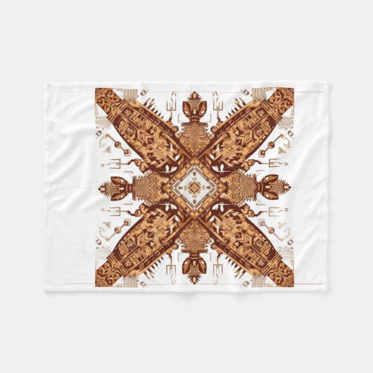 Symmetrical Tech Totem Fleece Deken (Voorkant (Horizontaal))