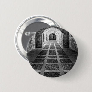 Symmetrie in zwart-wit ronde button 5,7 cm