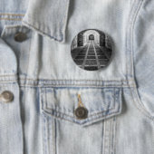 Symmetrie in zwart-wit ronde button 5,7 cm (In situ)
