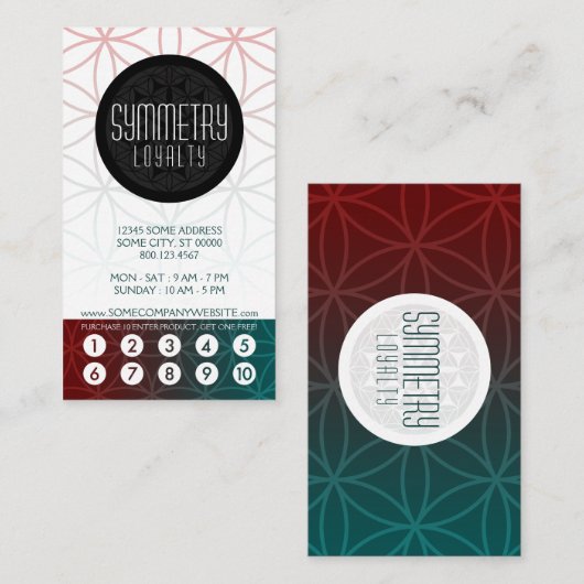 symmetrie punch card klantenkaartje (Voorkant / Achterkant)