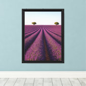 symmetrie van het lavendelveldpad canvas afdruk (Insitu (Houten vloer))