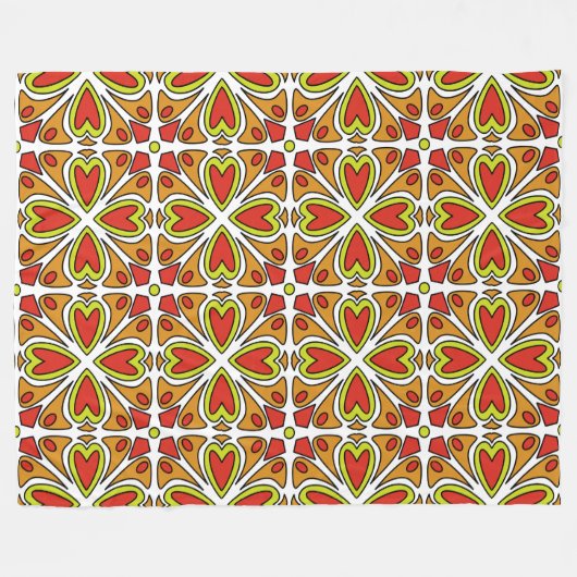 Symmetrisch Abstract Patroon Harten Fleece Deken (Voorkant (Horizontaal))