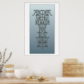 Symmetrisch alfabet Ambigram Poster (Keuken)