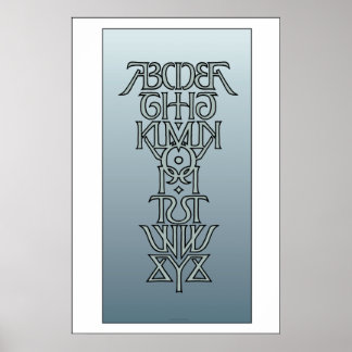 Symmetrisch alfabet Ambigram Poster