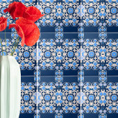 Symmetrisch blauw en wit tegeltje