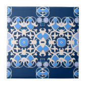 Symmetrisch blauw en wit tegeltje (Voorkant)