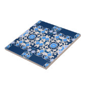Symmetrisch blauw en wit tegeltje (Zijkant)