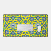Symmetrisch blauw groen traditioneel decor Iznik Bureaumat (Keyboard & Muis)