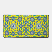 Symmetrisch blauw groen traditioneel decor Iznik Bureaumat (Voorkant)