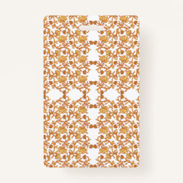 Symmetrisch bloemmotief met oranje motieven rese badge