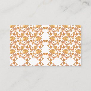 Symmetrisch bloemmotief met oranje motieven rese visitekaartje