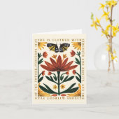 Symmetrisch Bloemtuin Schrift Wenskaart Kaart (Gele Bloem)