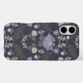 Symmetrisch donkerpaars bloempatroon Case-Mate iPhone case (Achterkant (horizontaal))