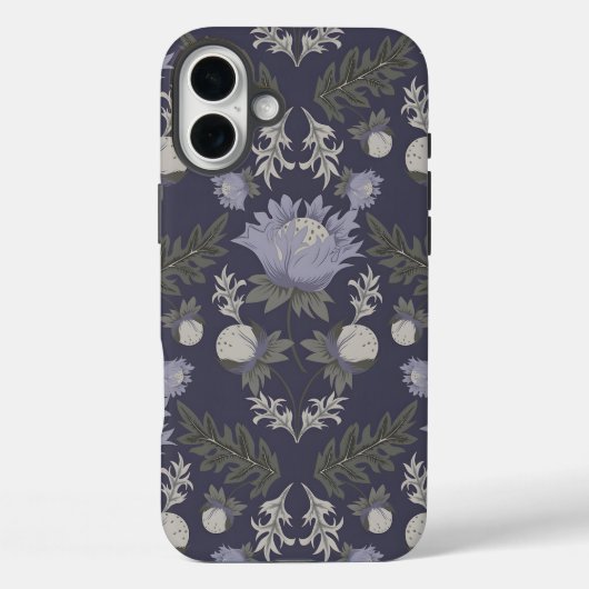 Symmetrisch donkerpaars bloempatroon Case-Mate iPhone case (Achterkant)