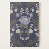 Symmetrisch donkerpaars bloempatroon planner (Achterkant)