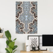 Symmetrisch fractal boompatroon poster (Thuiskantoor)