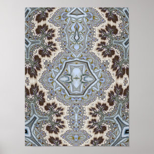 Symmetrisch fractal boompatroon poster