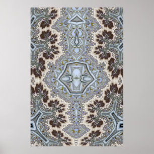 Symmetrisch fractal boompatroon poster