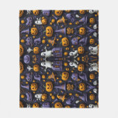 Symmetrisch Halloween Toon Patroon - Spooky Fleece Deken (Voorkant)