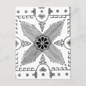 Symmetrisch Indonesisch patroon van textielventila Briefkaart (Voorkant)