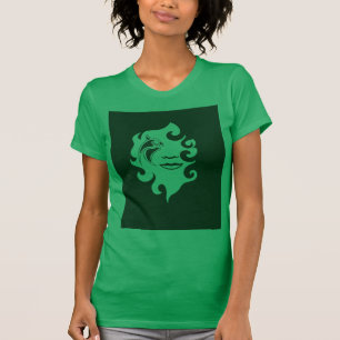 Symmetrisch Leeuw Silhouet Grafische T-shirt - Zwa