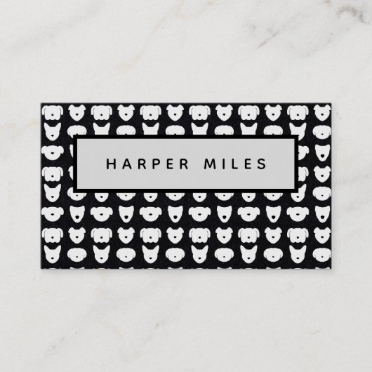 Symmetrisch logo zwarte visitekaartje (Voorkant)