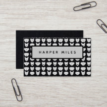 Symmetrisch logo zwarte visitekaartje