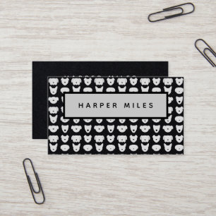 Symmetrisch logo zwarte visitekaartje