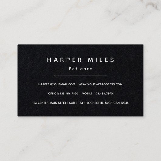 Symmetrisch logo zwarte visitekaartje (Achterkant)