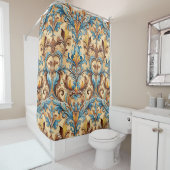 Symmetrisch motief in zuidwestelijke stijl Tan Tur Douchegordijn (In situ)