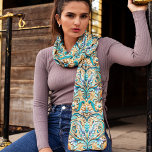 Symmetrisch motief in zuidwestelijke stijl Tan Tur Sjaal<br><div class="desc">Southwestern Style Symmetrische Motief lange sjaal in Tan en Turquoise kleurenpalet. Mooie decoratieve westerne mode accessoires voor de moderne cowgirl. Wees de belle van de rodeo,  waar je ook woont!</div>