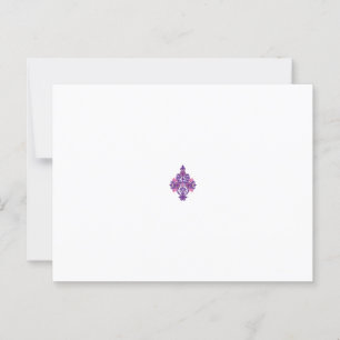 , symmetrisch ontwerp met paarse, roze en briefkaart