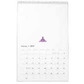 , symmetrisch ontwerp met paarse, roze en kalender (Jan 2027)