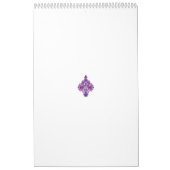 , symmetrisch ontwerp met paarse, roze en kalender (Hoes)