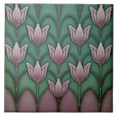 Symmetrisch Paars blauw Tulps-wanddecor Tegeltje (Voorkant)