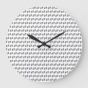 Symmetrisch R Lijn Kunst T-Shirt, Minimalistische Grote Klok