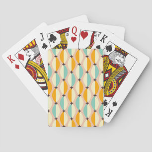 Symmetrisch retro patroon met in elkaar grijpende  pokerkaarten